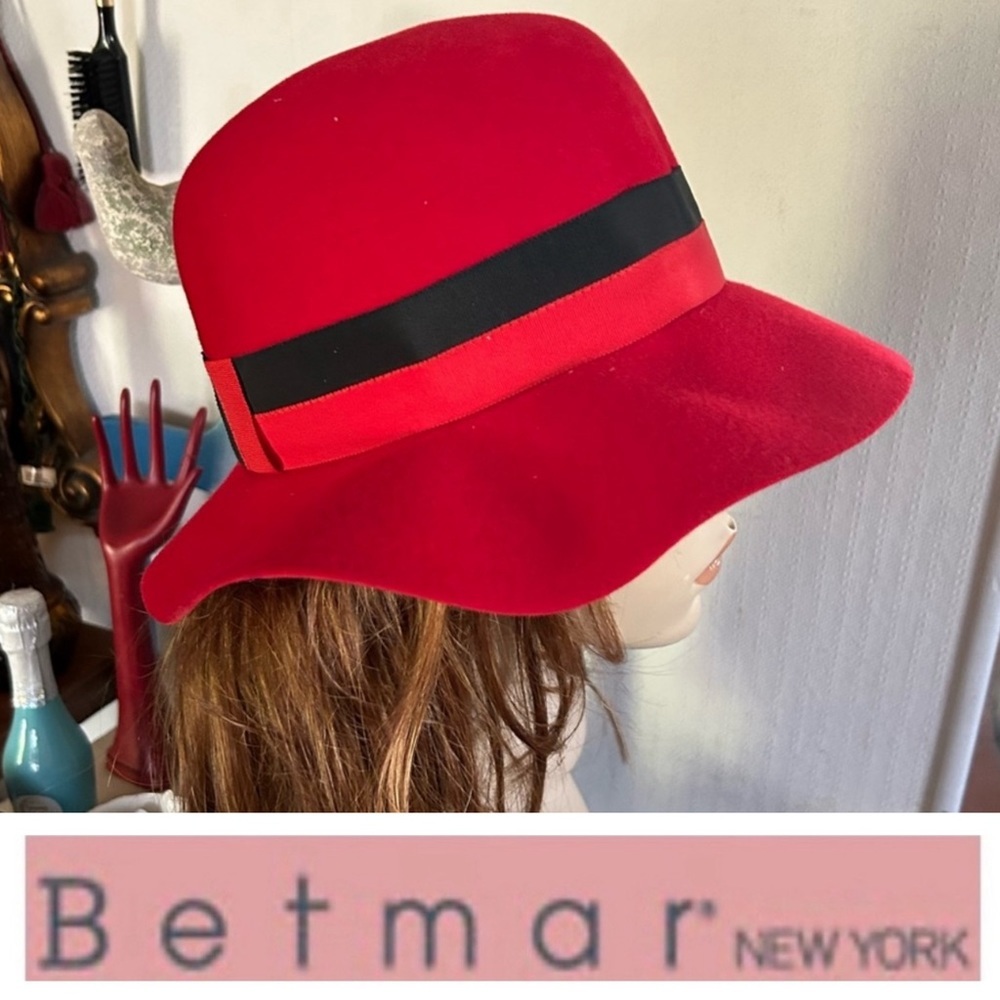 Vintage BETMAR Red Wool Hat